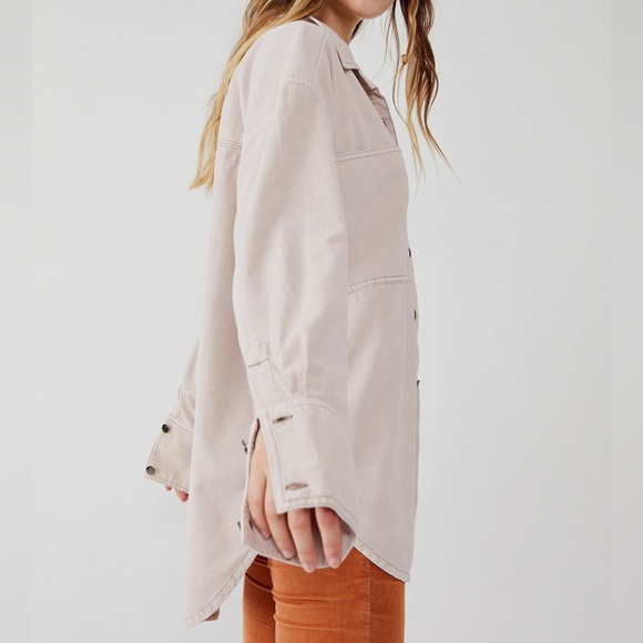 New We The Free x Free People Buttondown Baby Corduroy Oversized Top / Jacket - Picture 6 of 15